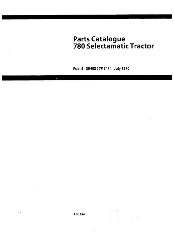 David Brown 780 Tractor - Parts Catalog