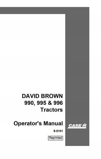 David Brown 990, 995 and 996 Tractor Manual