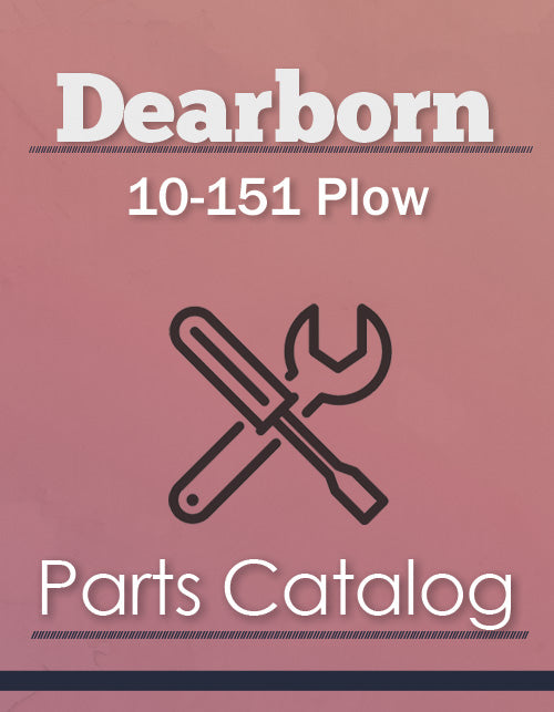 Dearborn 10-151 Plow - Parts Catalog Cover