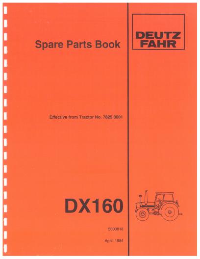 Deutz Fahr DX160 Tractor - Parts Catalog
