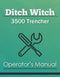 Ditch Witch 3500 Trencher Manual Cover