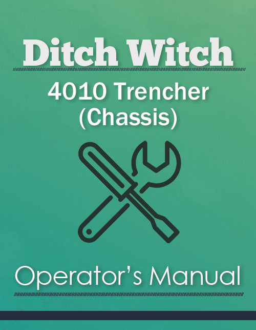 Ditch Witch 4010 Trencher (Chassis) Manual Cover