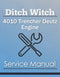 Ditch Witch 4010 Trencher Deutz Engine - Service Manual Cover