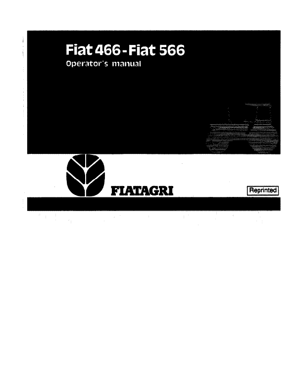 Fiat Hesston 466 and 566 Tractor Manual