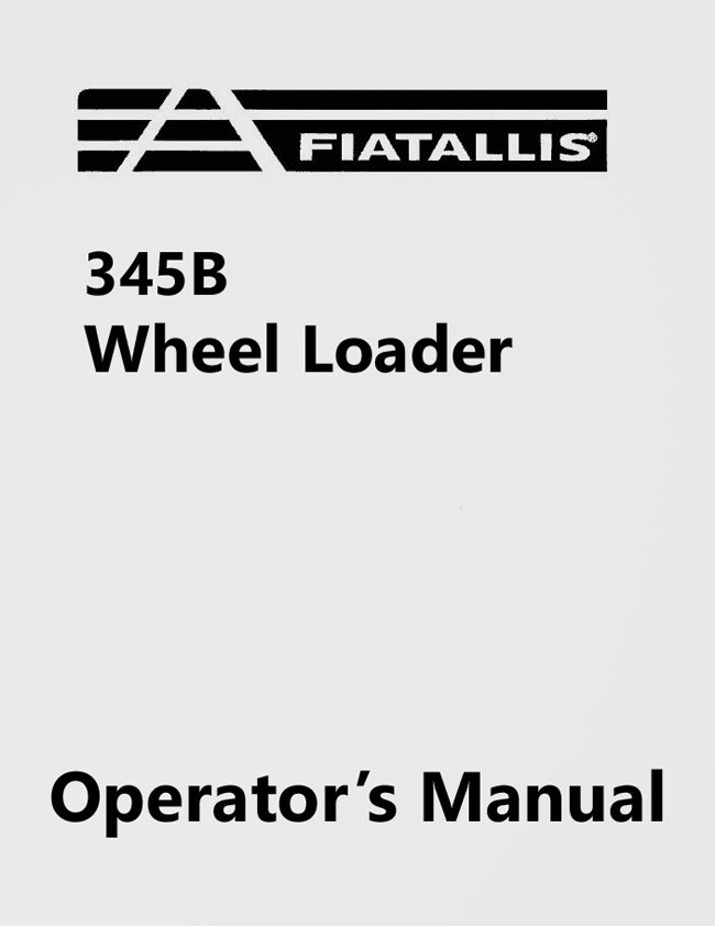 Fiat-Allis 345B Wheel Loader Manual Cover