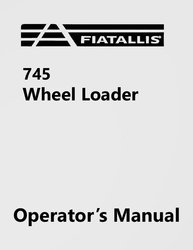 Fiat-Allis 745 Wheel Loader Manual Cover