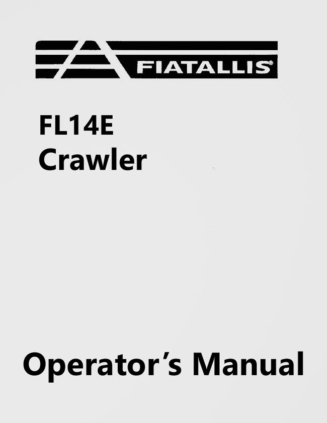 Fiat-Allis FL14E Crawler Manual Cover