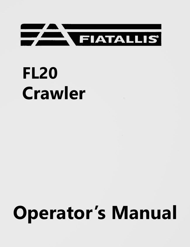 Fiat-Allis FL20 Crawler Manual Cover