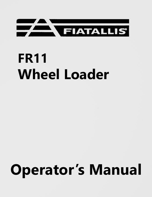 Fiat-Allis FR11 Wheel Loader Manual Cover