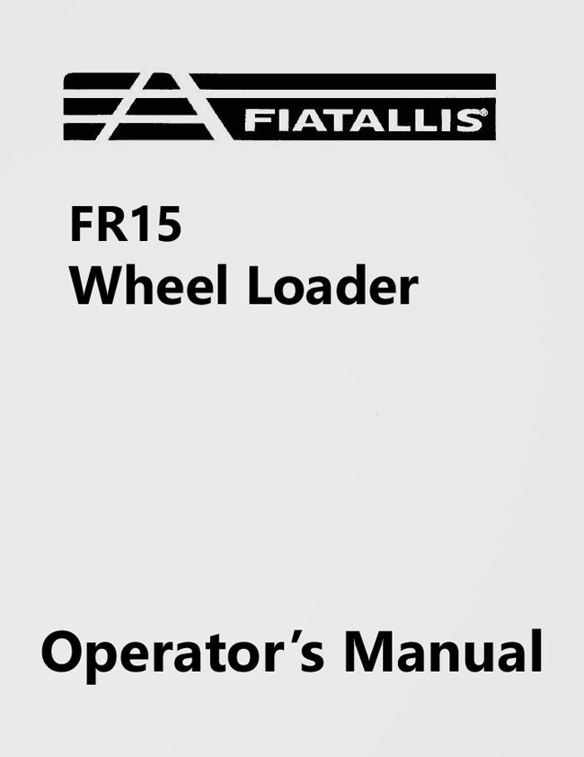 Fiat-Allis FR15 Wheel Loader Manual Cover