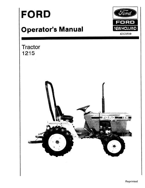 Ford 1215 Tractor Manual