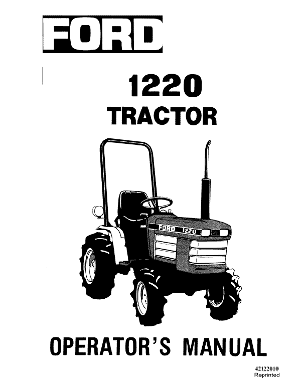 Ford 1220 Tractor Manual