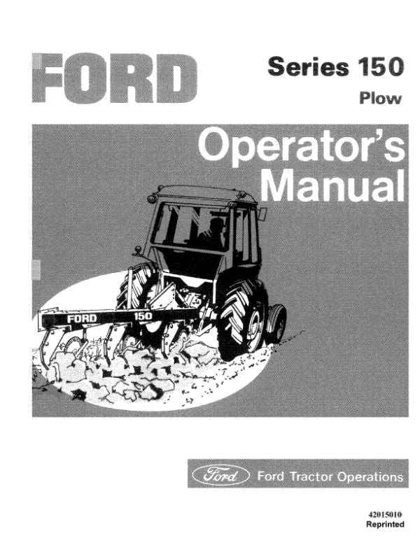 Ford 150 Mounted Plow Manual
