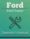 Ford 4410 Tractor Manual Cover