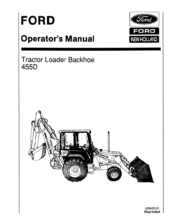 Ford 455D Tractor-Loader-Backhoe Manual