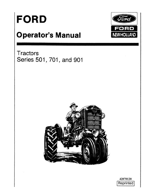 Ford 501, 541, 701, 741, 771, 901, and 971 Tractor Manual