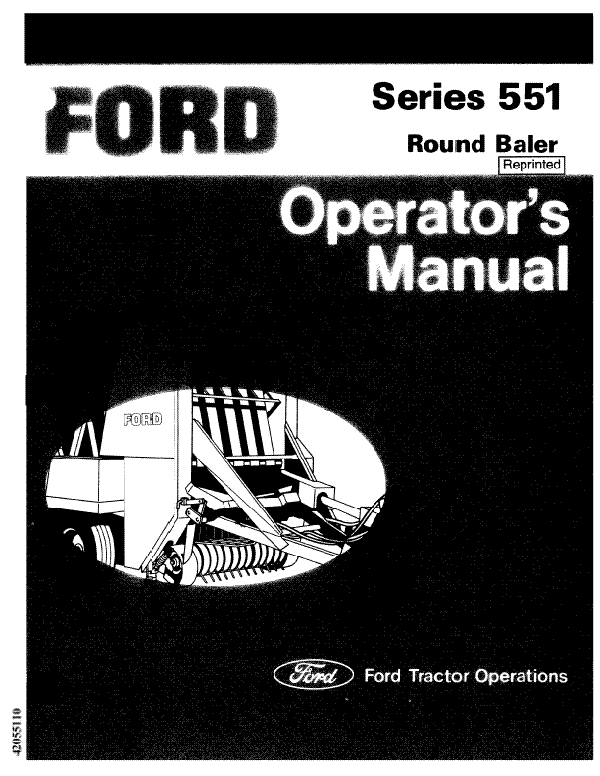 Ford 551 Round Baler Manual