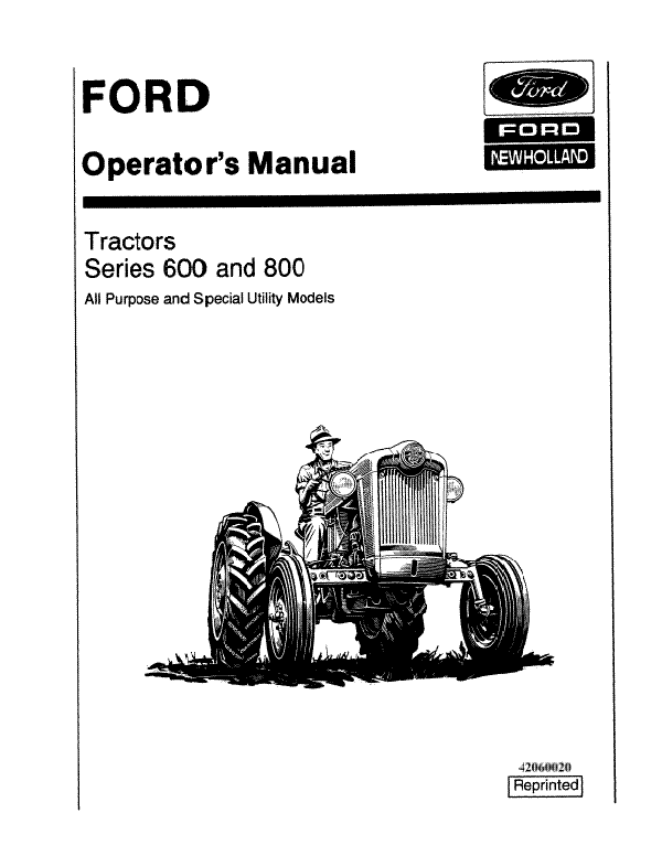 Ford 600, 620, 630, 640, 650, 660, 800, 820, 850, and 860 Tractors Manual