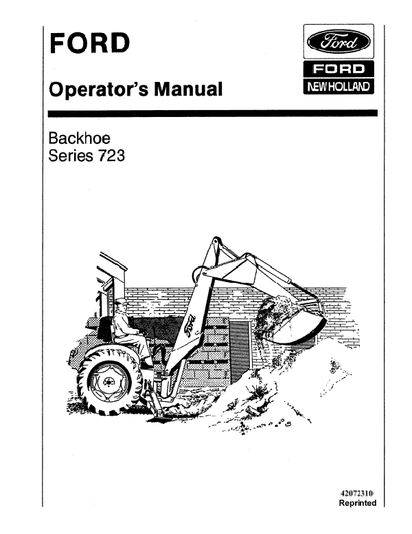 Ford 723 Backhoe Manual