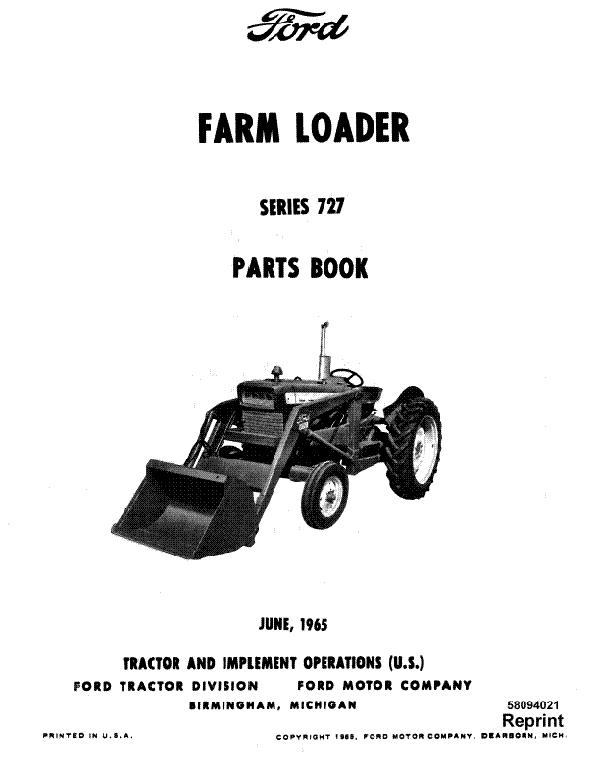 Ford 727 Loader - Parts Catalog