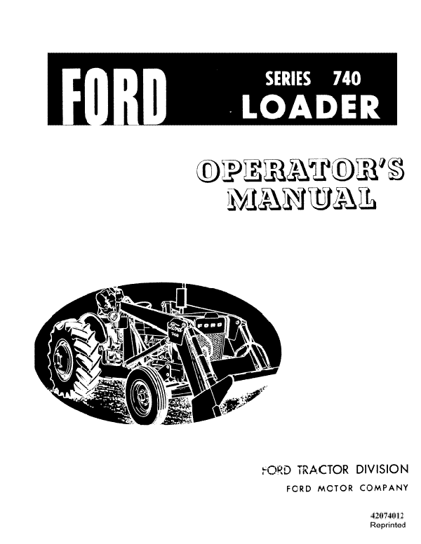 Ford 740 Loader Manual