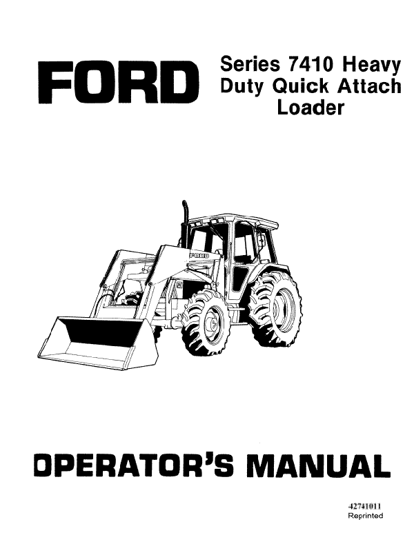 Ford 7410 Loader Manual