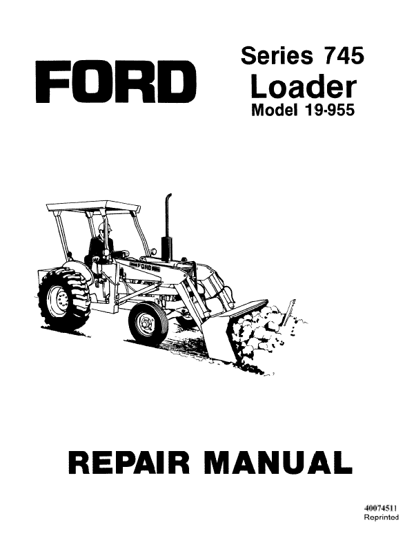 Ford 745 Series Model 19-955 Loader - Service Manual