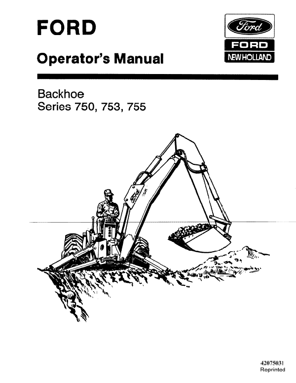 Ford 750, 753 and 755 Backhoe Manual