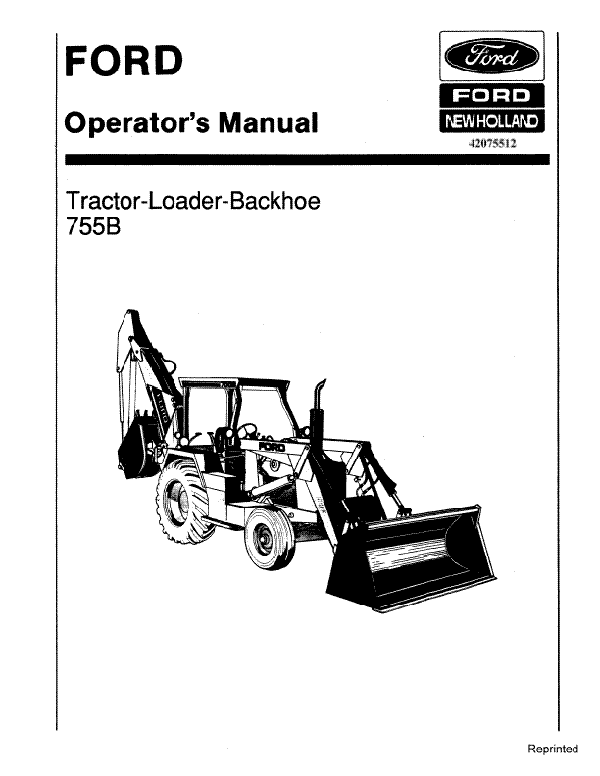 Ford 755B Tractor-Loader-Backhoe Manual