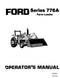 Ford 776A Series Loader Manual