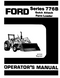 Ford 776B Tractor Loader Manual