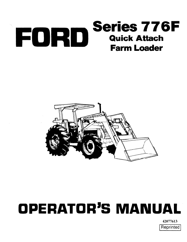 Ford 776F Quick Attach Loader Manual