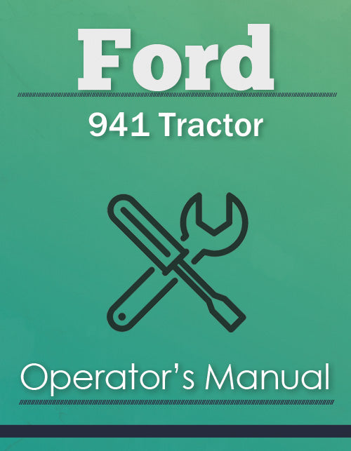 Ford 941 Tractor Manual Cover