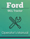 Ford 961 Tractor Manual Cover
