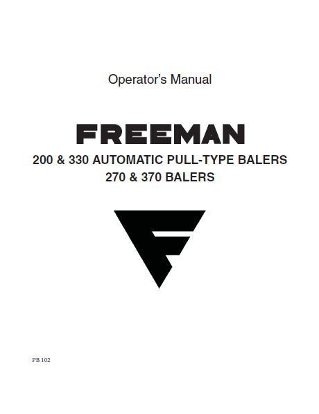 Freeman 270, 330, and 370 Baler Manual | Farm Manuals Fast