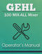 Gehl 100 MIX-ALL Mixer Manual Cover