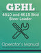Gehl 4610 and 4615 Skid Steer Loader Manual Cover
