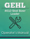 Gehl 4610 Skid Steer Loader Manual Cover