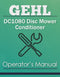 Gehl DC1080 Disc Mower Conditioner Manual Cover