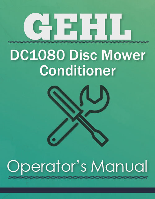 Gehl DC1080 Disc Mower Conditioner Manual Cover