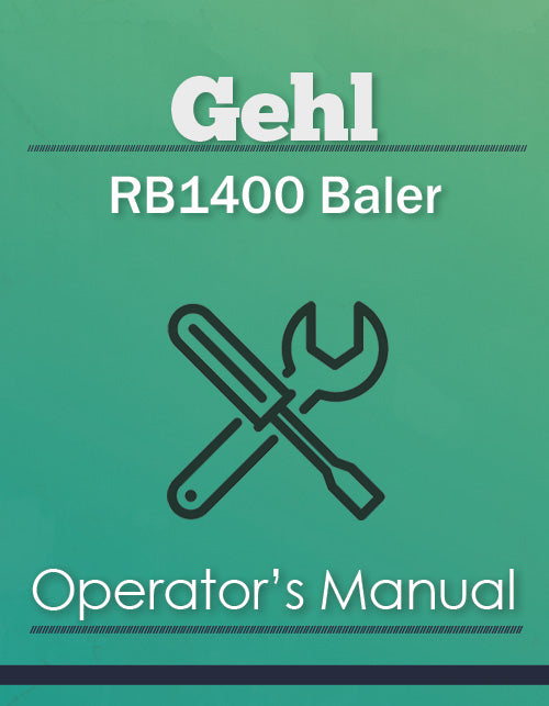 Gehl RB1400 Baler Manual Cover