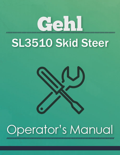 Gehl SL3510 Skid Steer Manual Cover