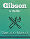 Gibson A Tractor Manual Cover