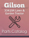 Gilson 33419A Lawn & Garden Tractor - Parts Catalog Cover