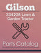 Gilson 33420A Lawn & Garden Tractor - Parts Catalog Cover