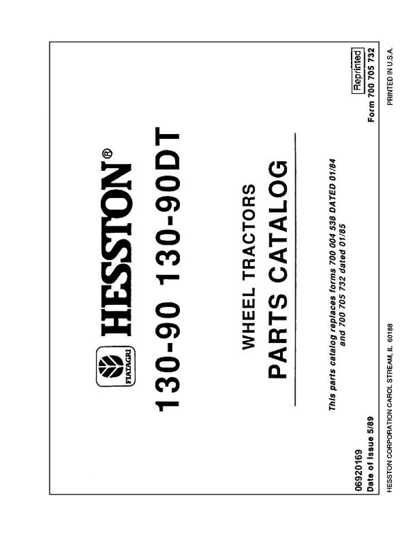 Fiat Hesston 130-90 and 130-90DT Tractor - Parts Catalog