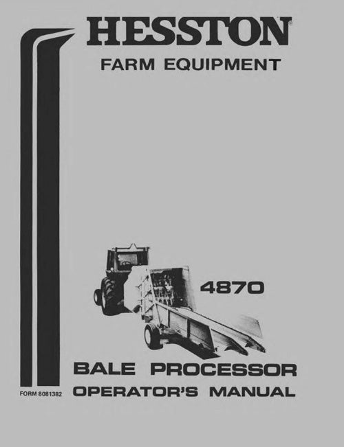Hesston 4870 Bale Processor Manual