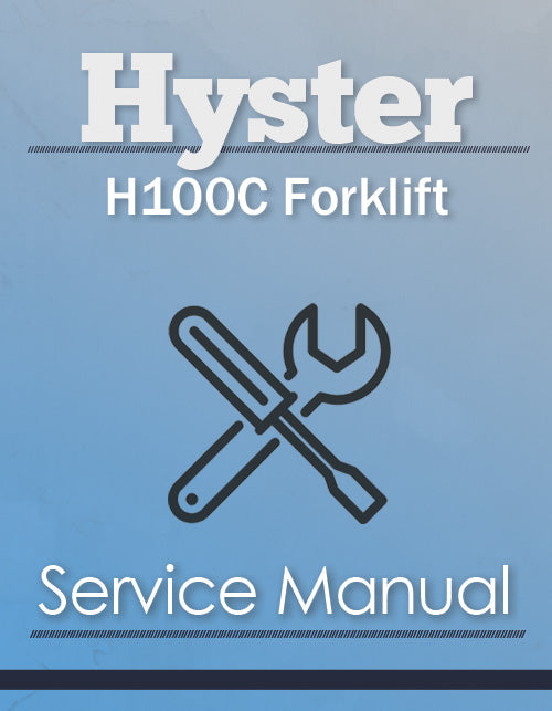Hyster H100C Forklift - Service Manual Cover