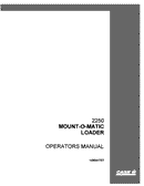 International 2250 Mount-O-Matic Loader Manual