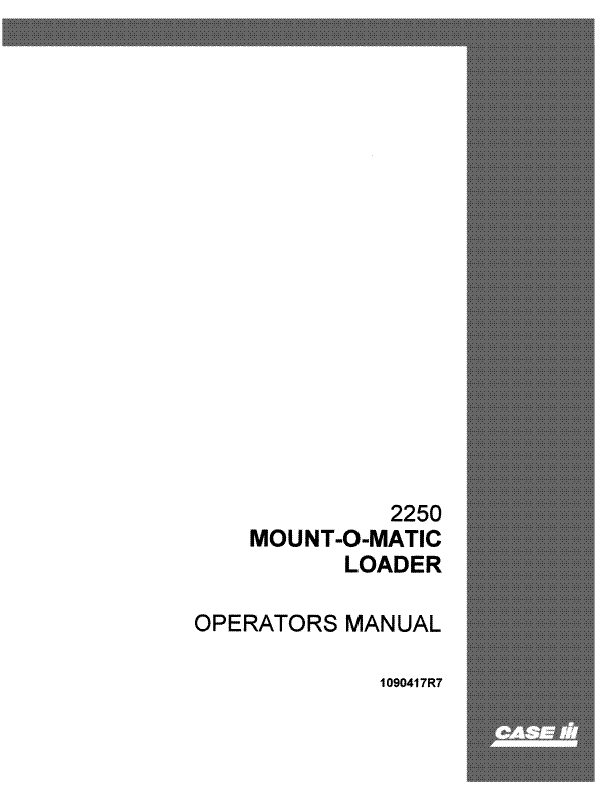 International 2250 Mount-O-Matic Loader Manual